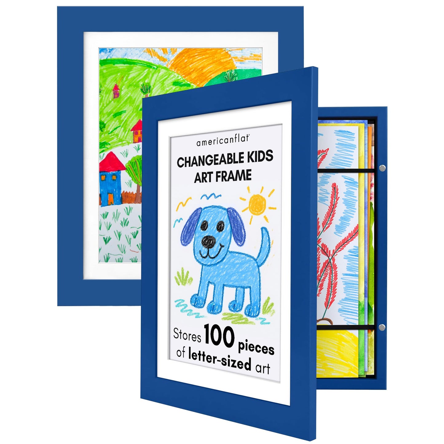 Americanflat Kids Art Frame | Holds 100 Photos | Modern - Premium Quality
