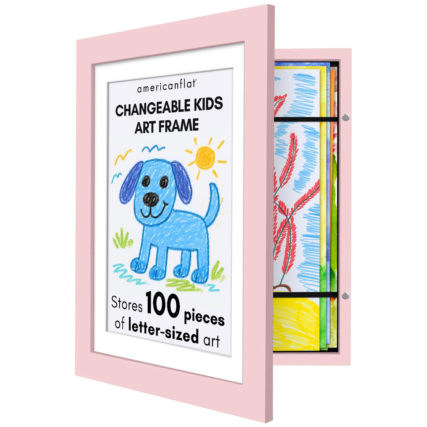 Americanflat Kids Art Frame | Holds 100 Photos | Modern - Premium Quality