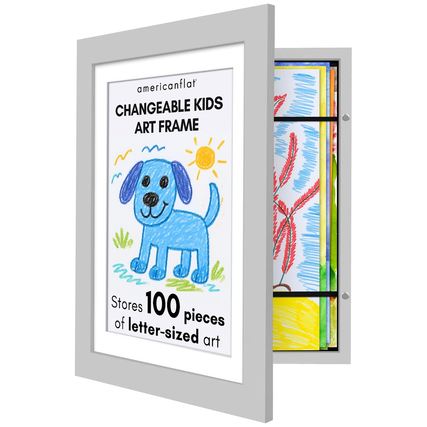 Americanflat Kids Art Frame | Holds 100 Photos | Modern - Premium Quality
