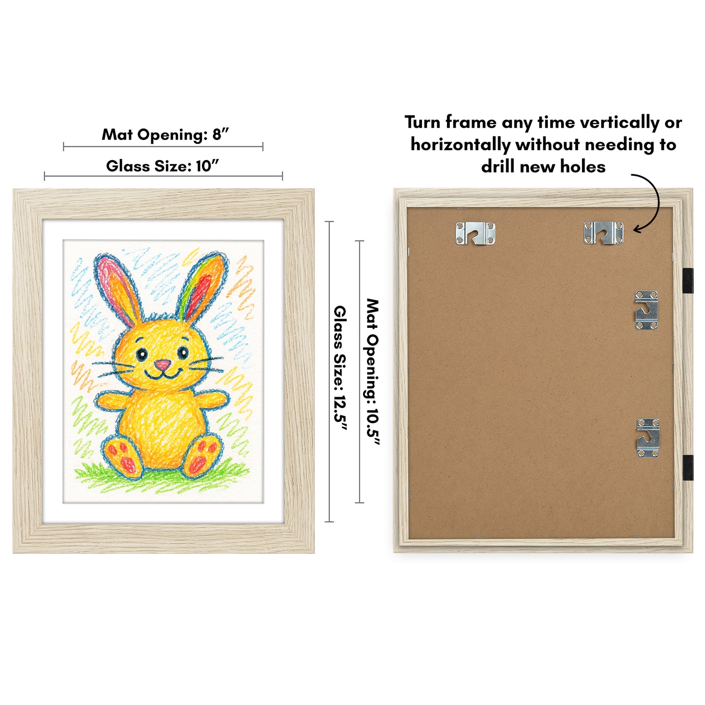 Kids Art Frame | 10x12.5 with mat | Holds up to 100 Artworks - Americanflat