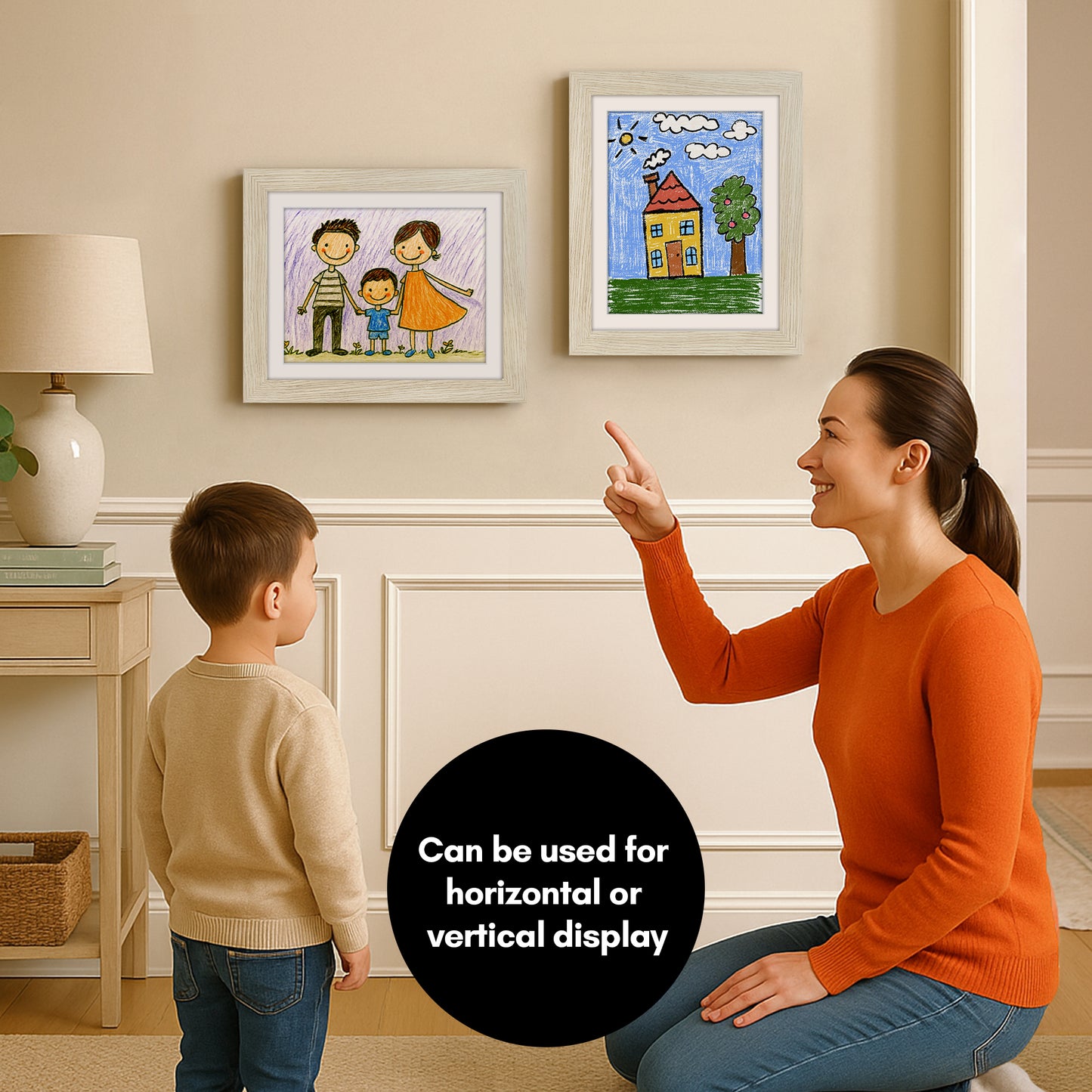 Kids Art Frame | 10x12.5 with mat | Holds up to 100 Artworks - Americanflat