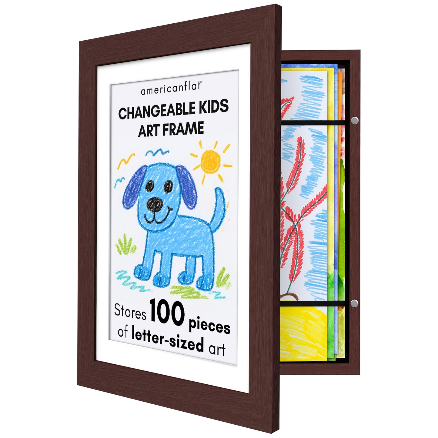 Americanflat Kids Art Frame | Holds 100 Photos | Modern - Premium Quality