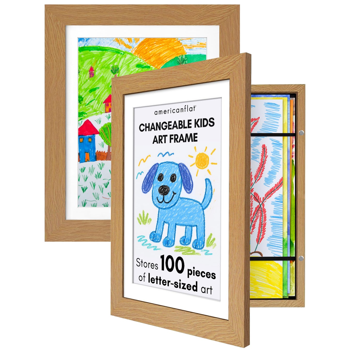 Americanflat Kids Art Frame | Holds 100 Photos | Modern - Premium Quality