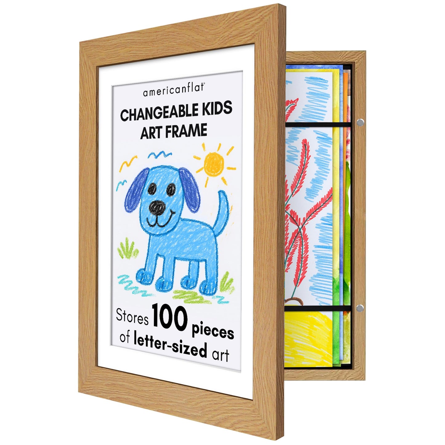 Americanflat Kids Art Frame | Holds 100 Photos | Modern - Premium Quality