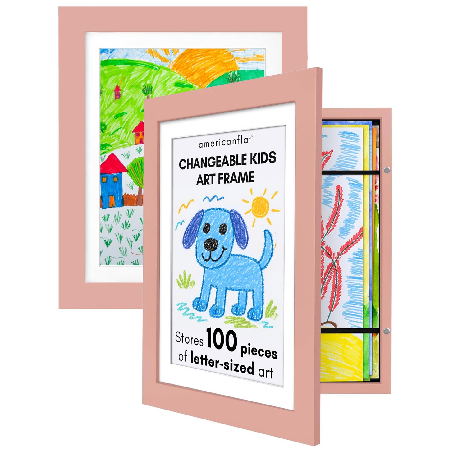Americanflat Kids Art Frame | Holds 100 Photos | Modern - Premium Quality