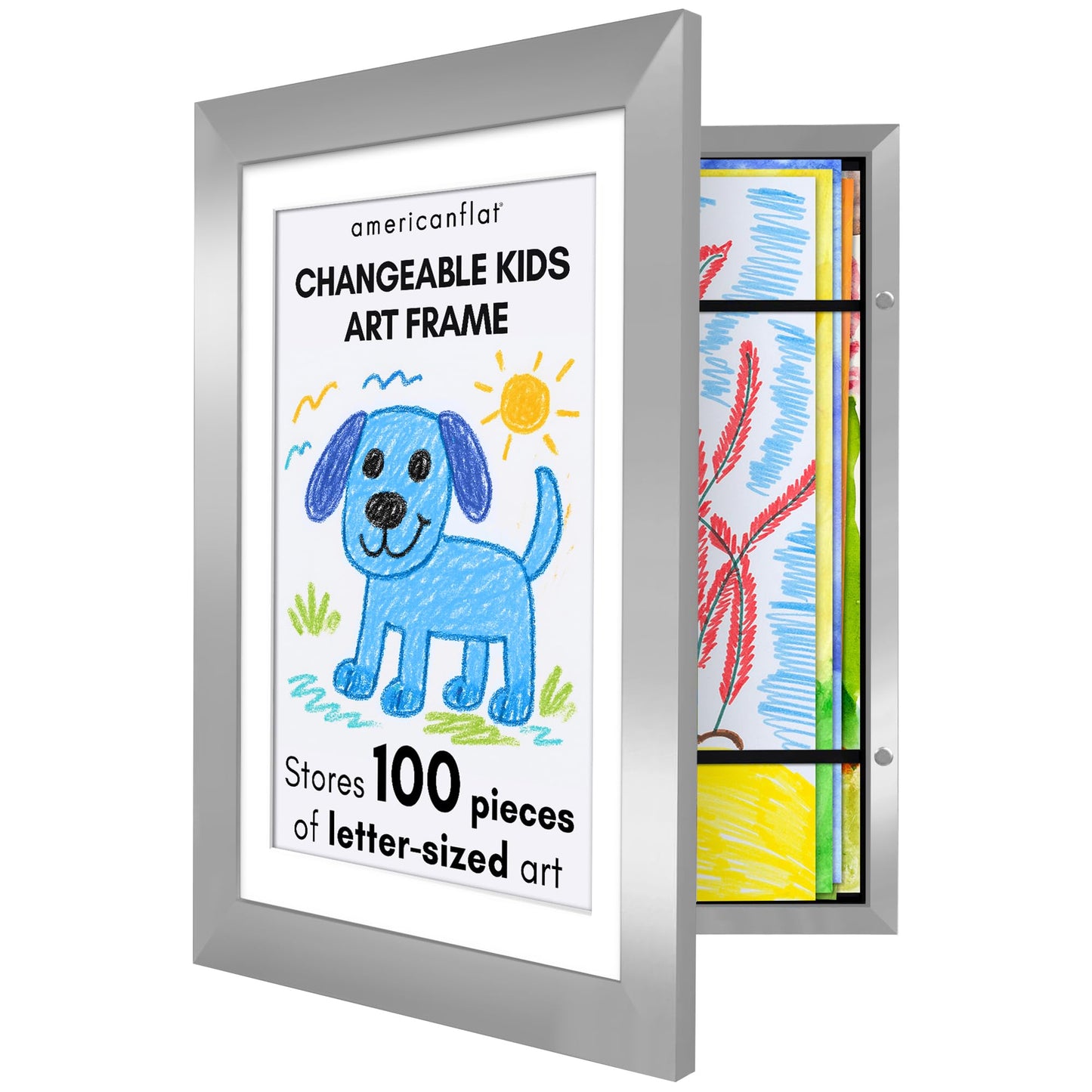 Americanflat Kids Art Frame | Holds 100 Photos | Modern - Premium Quality