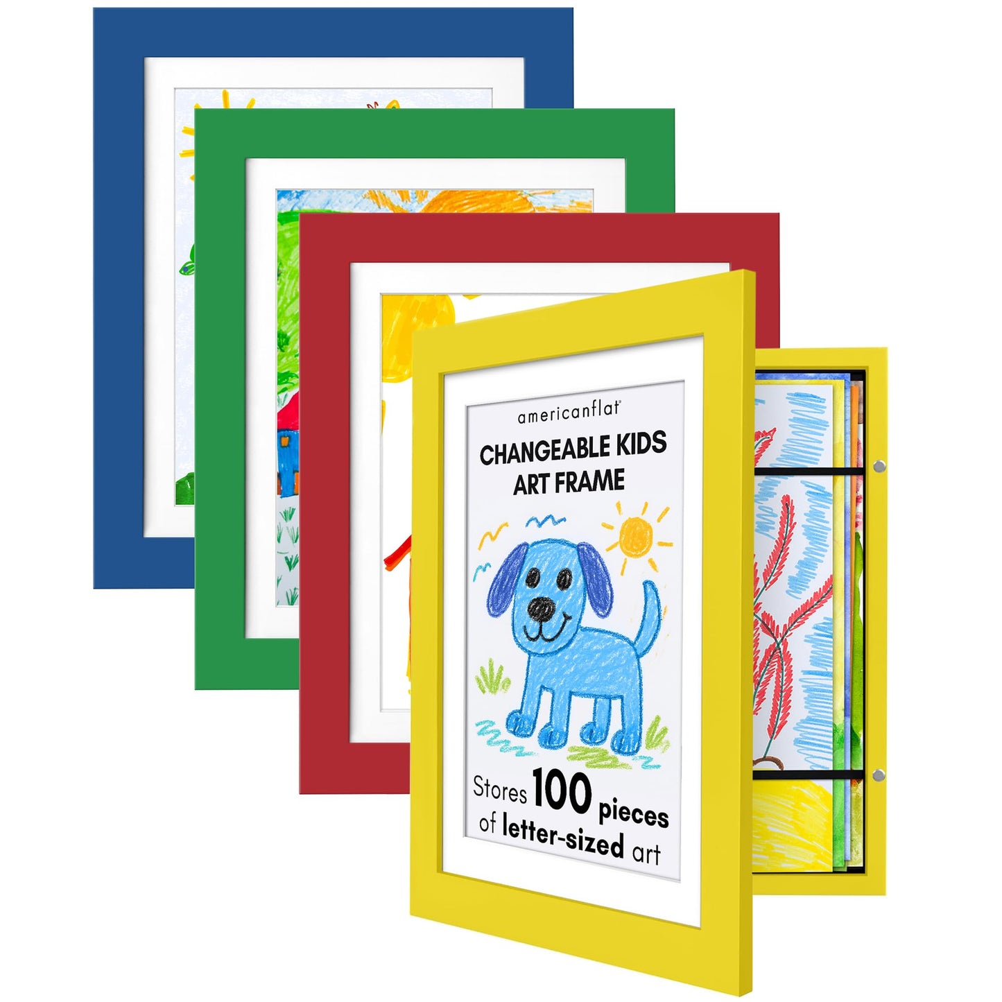Americanflat Kids Art Frame | Holds 100 Photos | Modern - Premium Quality