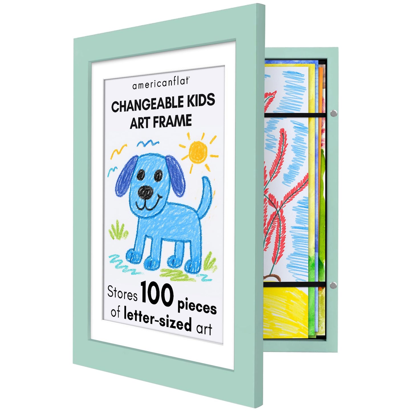 Americanflat Kids Art Frame | Holds 100 Photos | Modern - Premium Quality