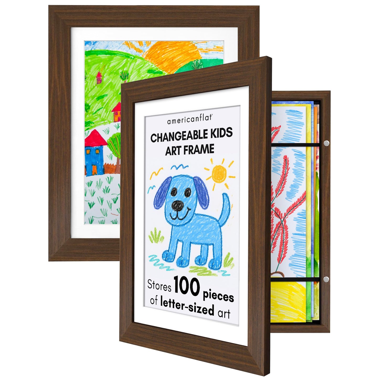 Americanflat Kids Art Frame | Holds 100 Photos | Modern - Premium Quality