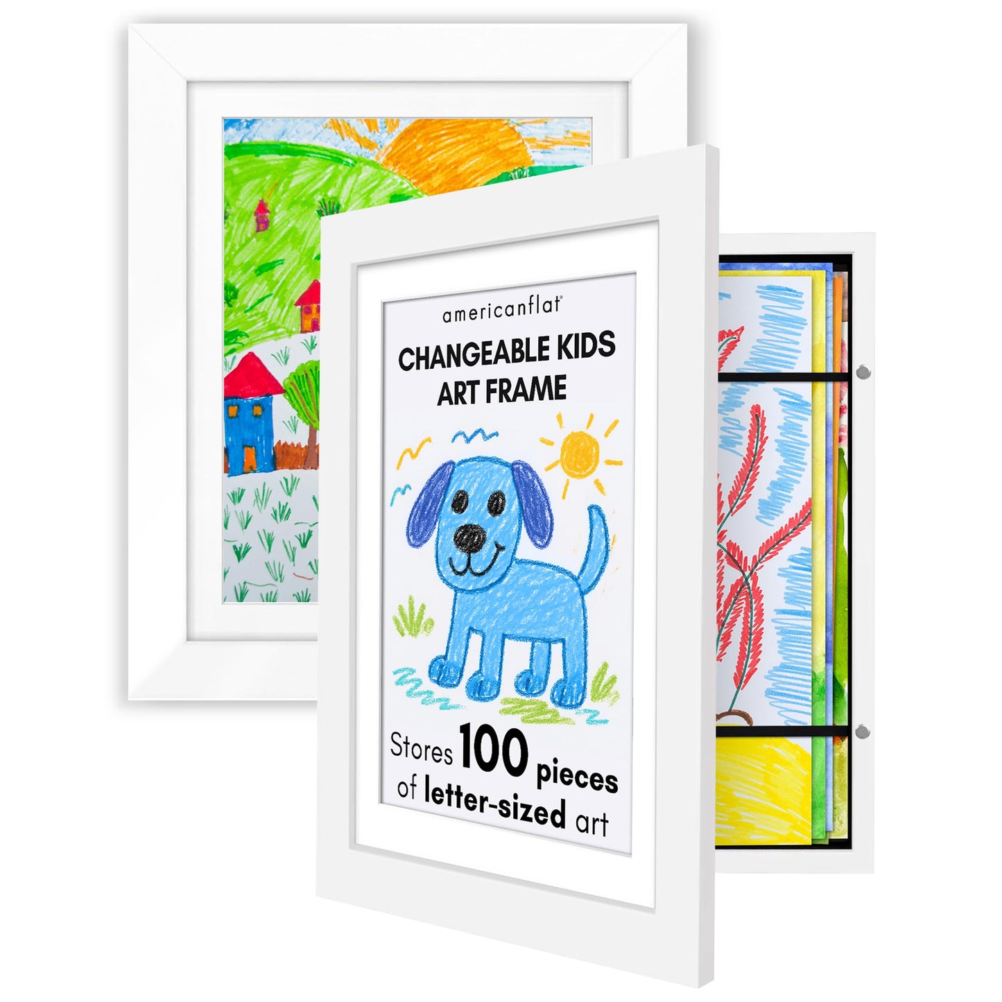 Americanflat Kids Art Frame | Holds 100 Photos | Modern - Premium Quality