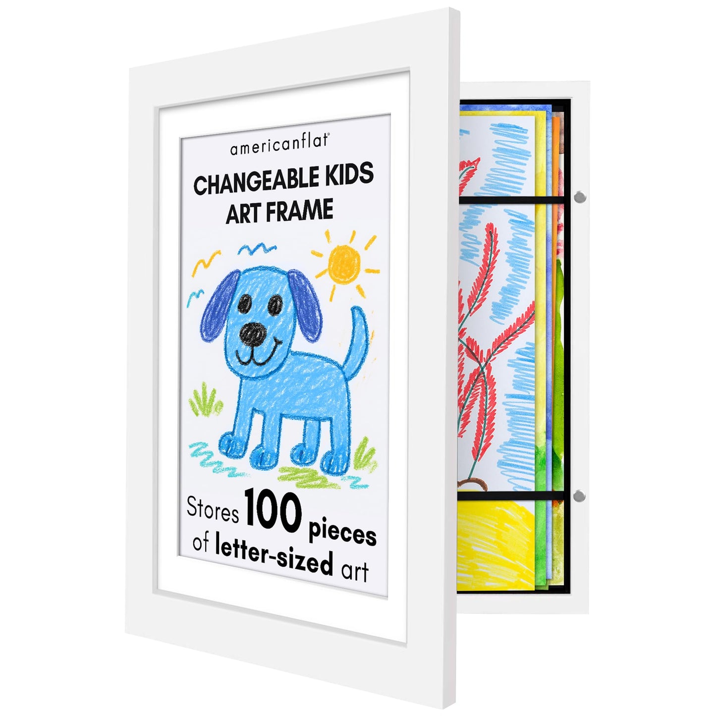 Americanflat Kids Art Frame | Holds 100 Photos | Modern - Premium Quality