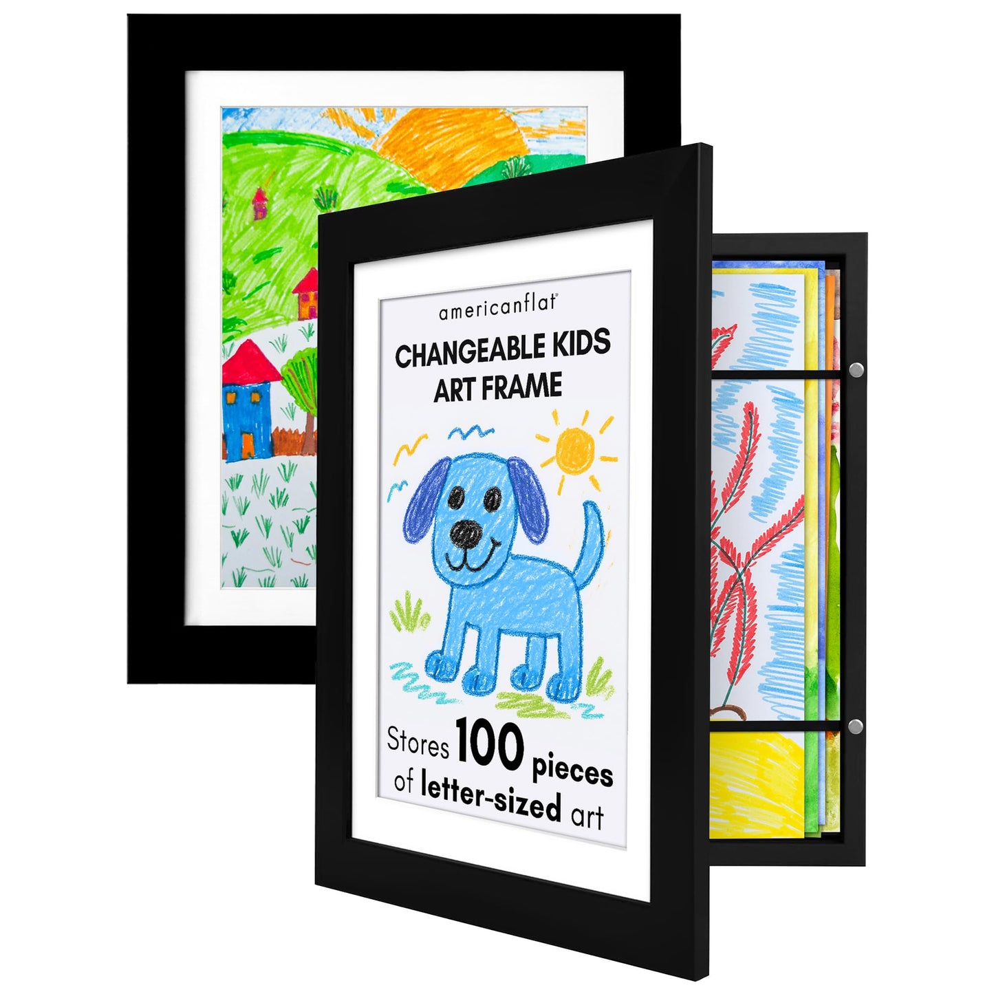 Americanflat Kids Art Frame | Holds 100 Photos | Modern - Premium Quality