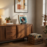 Now Playing Vinyl Stand lifestyle sideboard