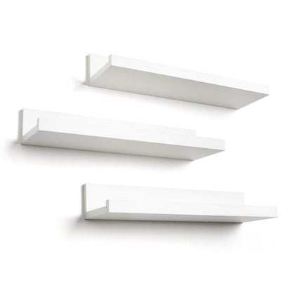 14-Inch | Black | Floating Shelves Set of 3 | Lipped Display - Americanflat
