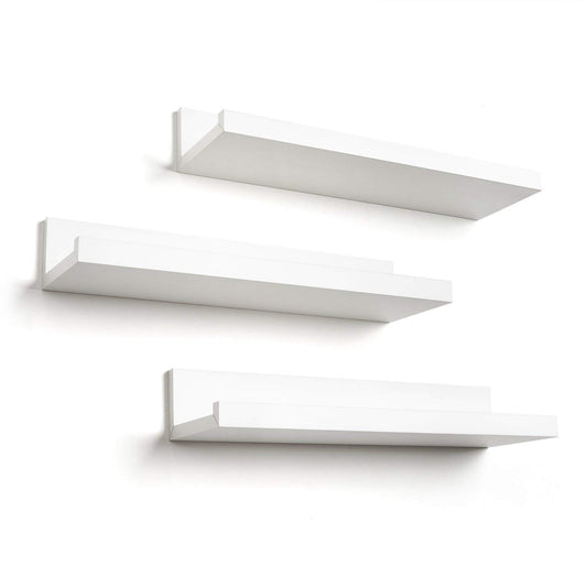14-Inch | Black | Floating Shelves Set of 3 | Lipped Display - Americanflat