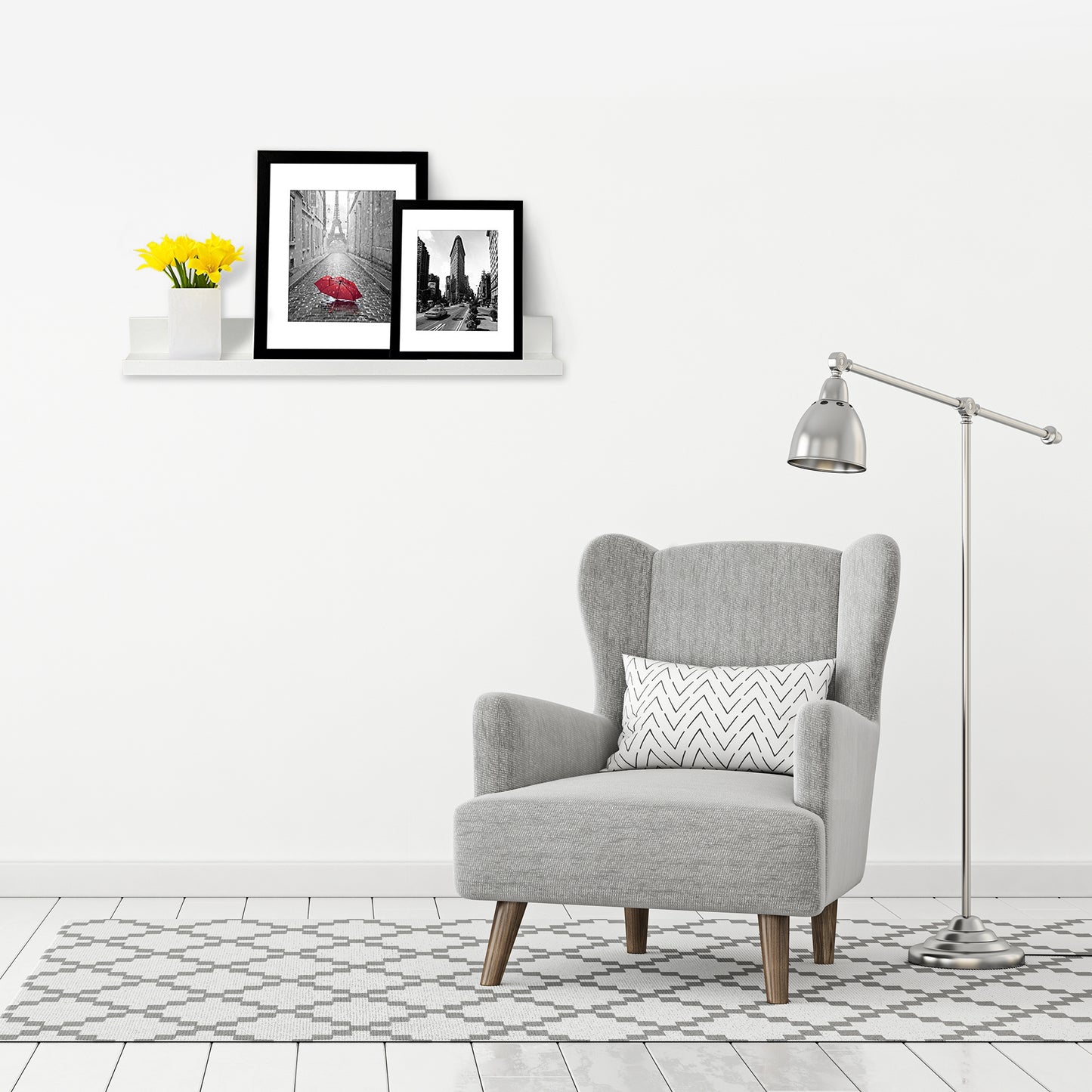 Floating Shelf | Lipped Ledge & Easy Wall Mount - Americanflat