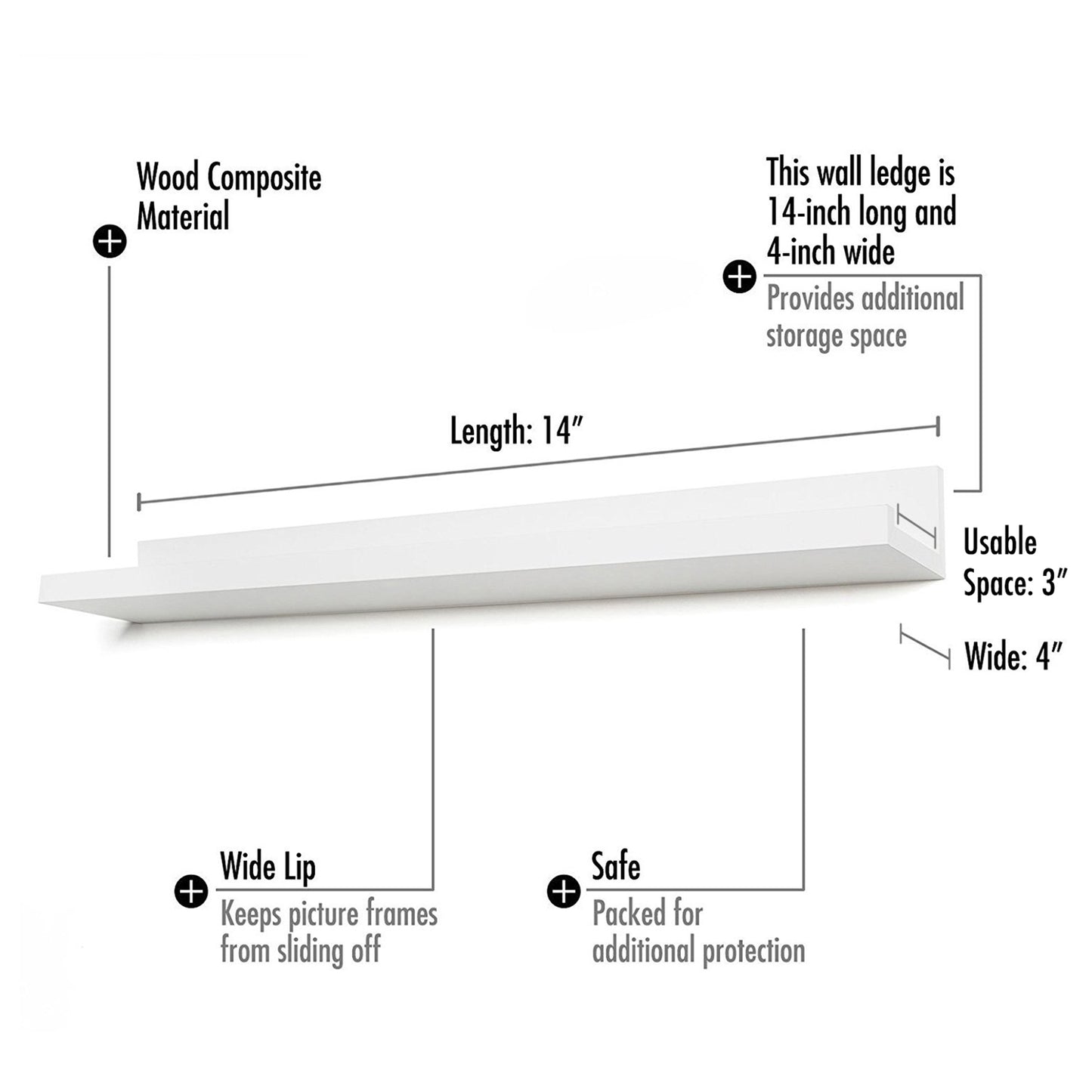 Floating Shelf | Lipped Ledge & Easy Wall Mount - Americanflat