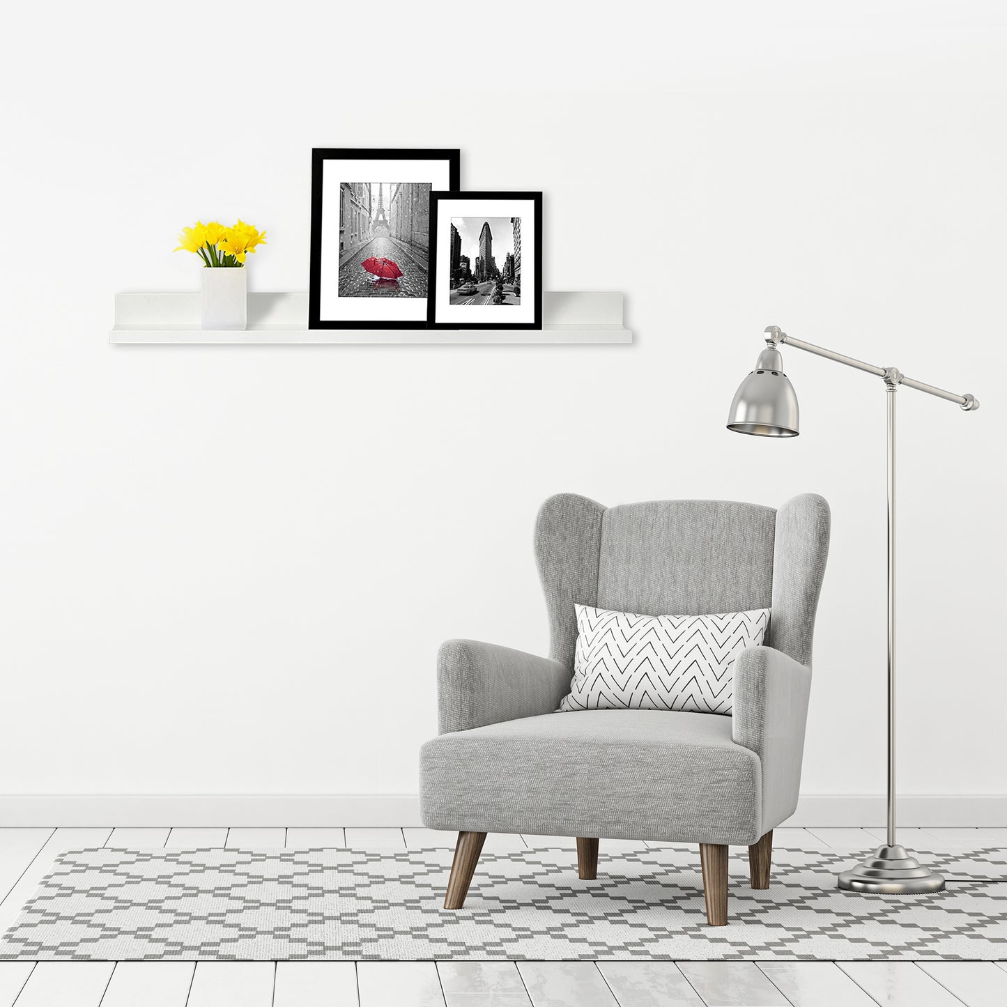 Floating Shelf | Lipped Ledge & Easy Wall Mount - Americanflat