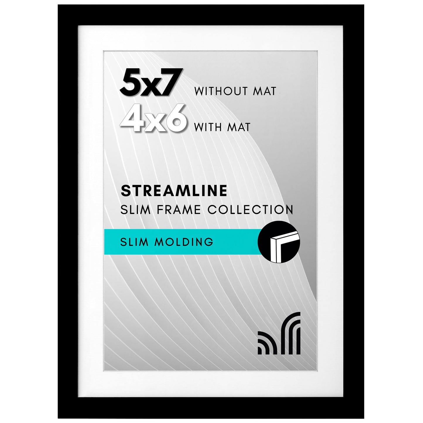 Picture Frame | Includes Mat | Slim Molding | Streamline Collection