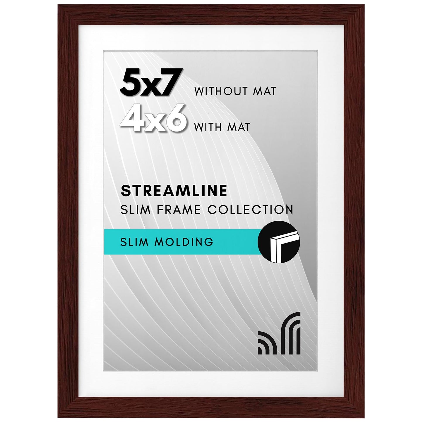 Picture Frame | Includes Mat | Slim Molding | Streamline Collection