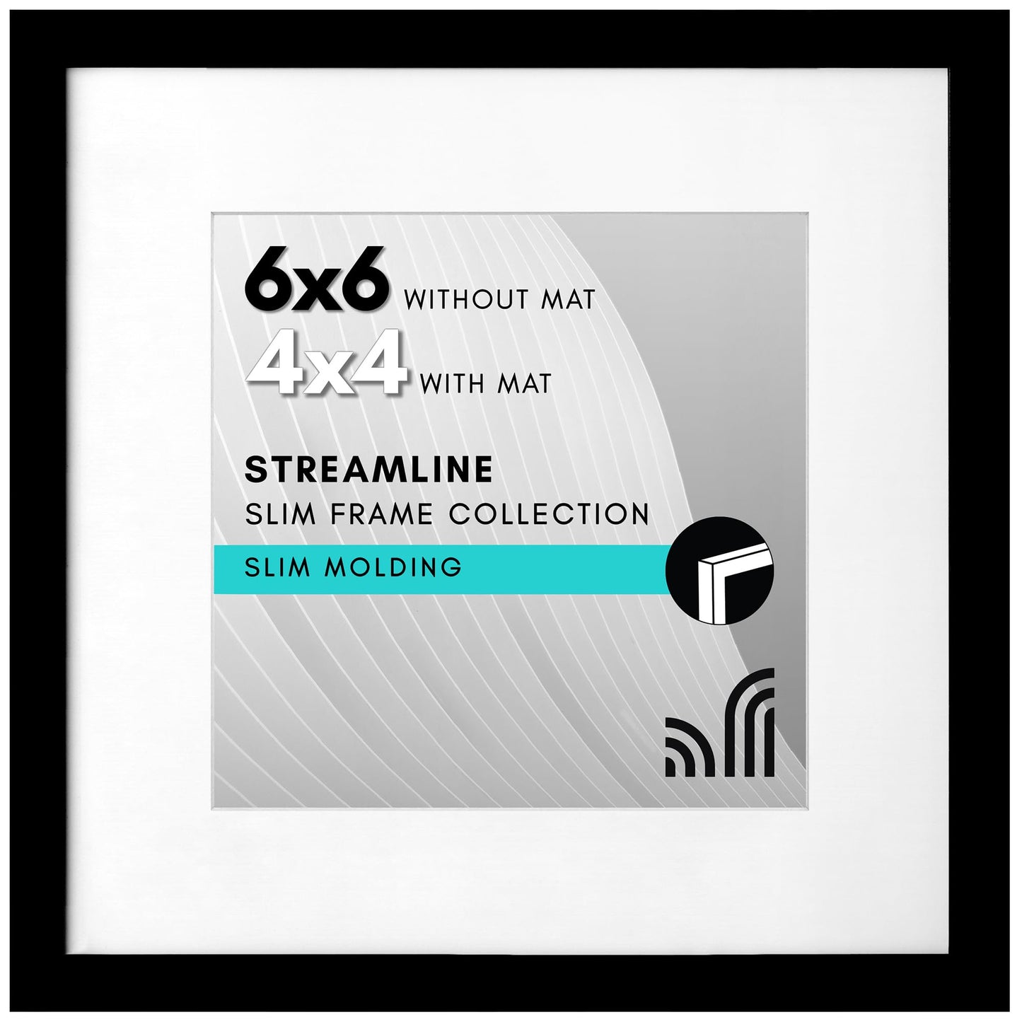 Picture Frame | Includes Mat | Slim Molding | Streamline Collection