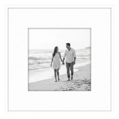 Streamline Matted Picture Frame — 6x6 with 4x4 Mat / White / 1 Pack