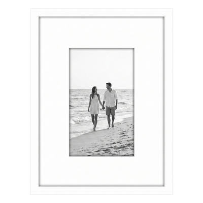 Streamline Matted Picture Frame — 6x8 with 3x5 Mat / White / 1 Pack