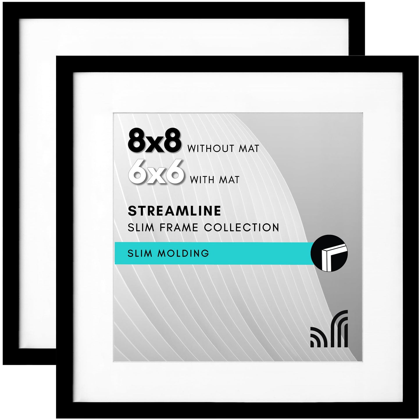 Picture Frame | Includes Mat | Slim Molding | Streamline Collection