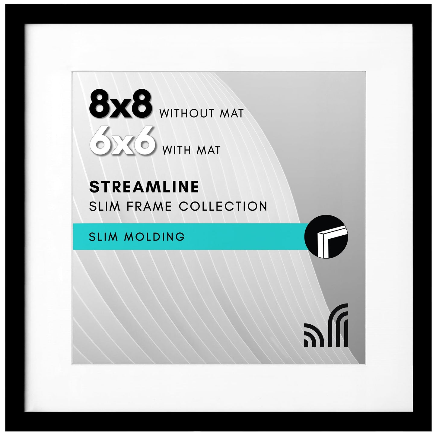 Picture Frame | Includes Mat | Slim Molding | Streamline Collection