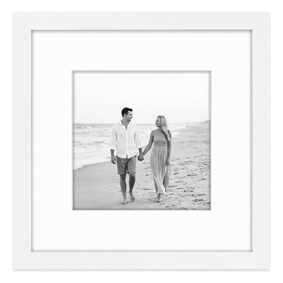 Streamline Matted Picture Frame — 8x8 with 6x6 Mat / White / 1 Pack