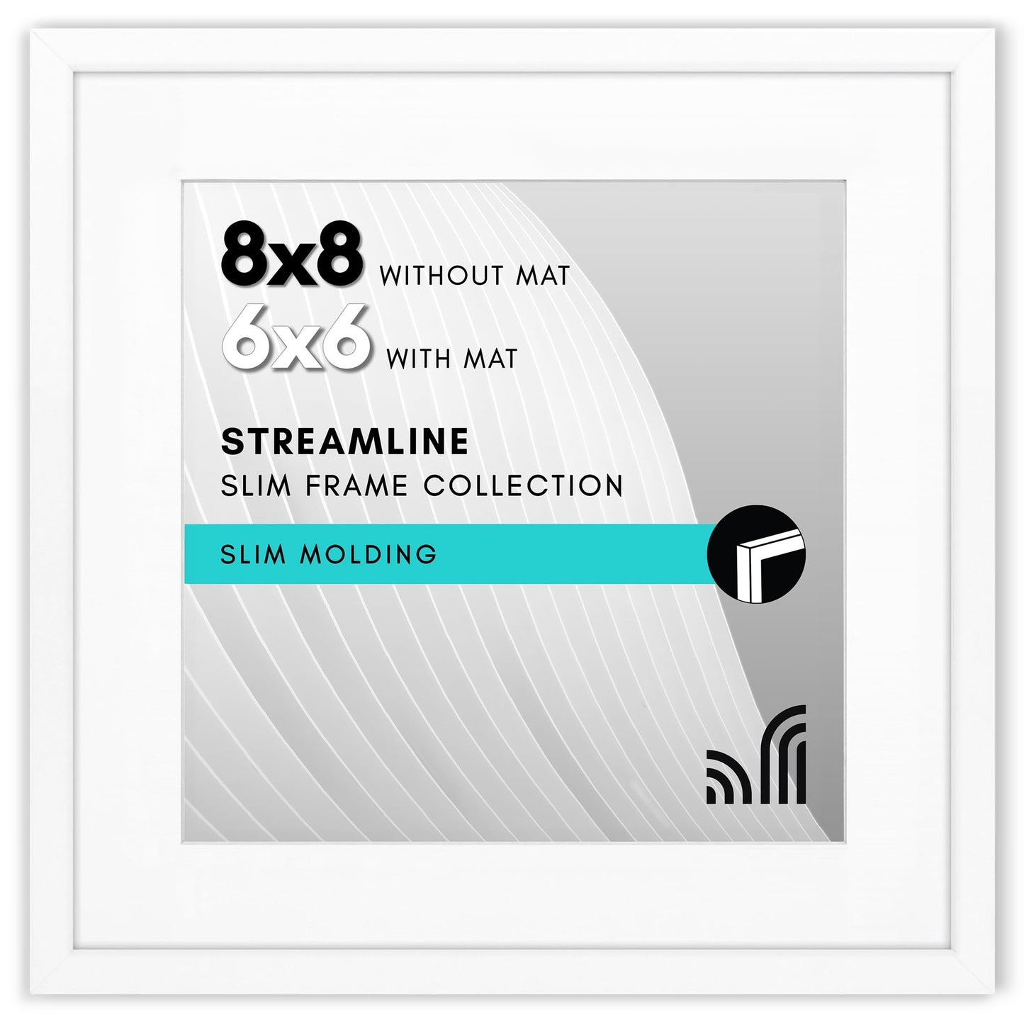 Picture Frame | Includes Mat | Slim Molding | Streamline Collection
