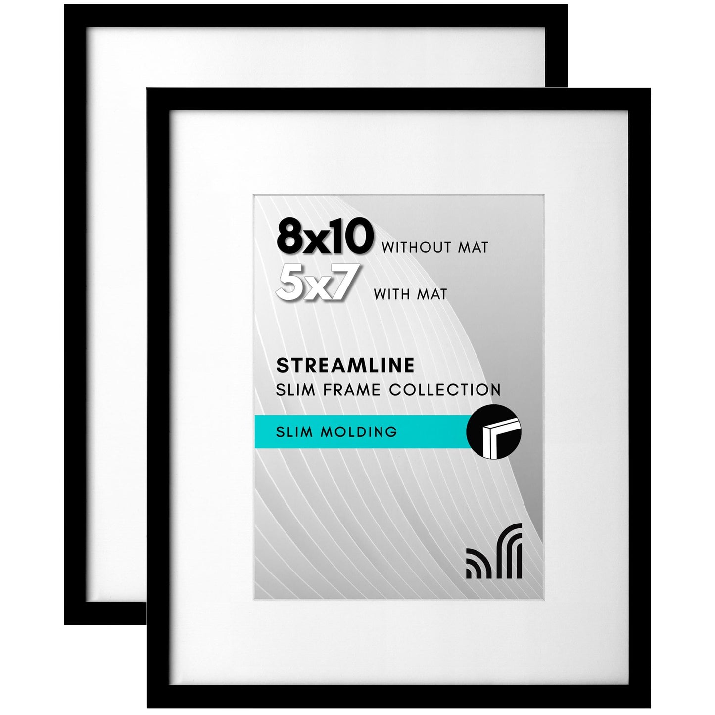 Picture Frame | Includes Mat | Slim Molding | Streamline Collection