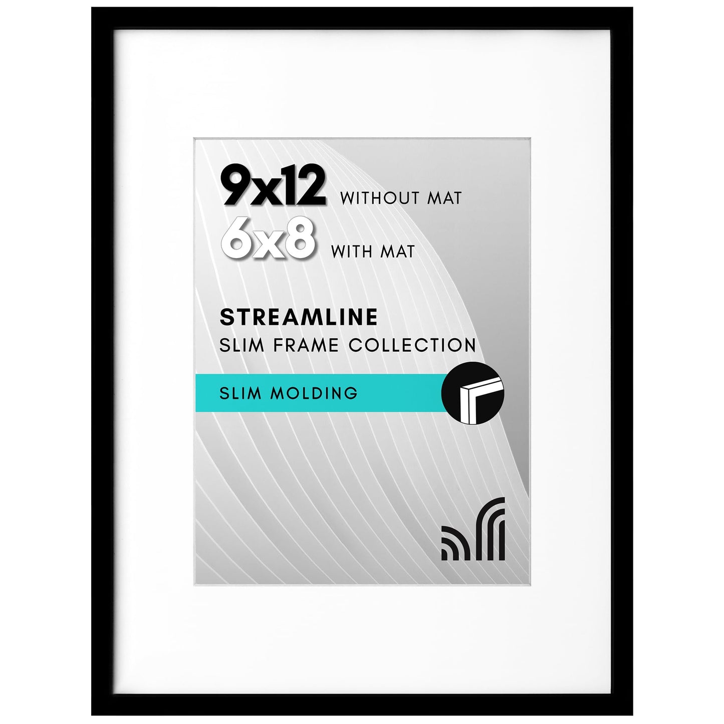 Picture Frame | Includes Mat | Slim Molding | Streamline Collection