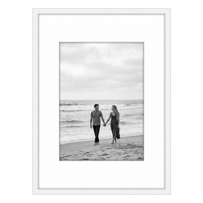 Streamline Matted Picture Frame — 9x12 with 6x8 Mat / White / 1 Pack