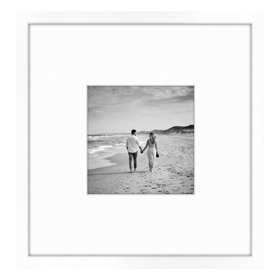Streamline Matted Picture Frame — 10x10 with 4x4 Mat / White / 1 Pack