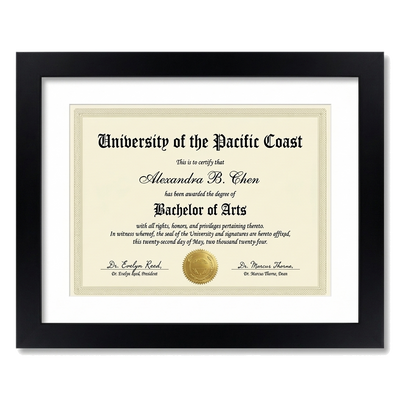 Legacy Matted Document Frame — 11x14 / Black / 1 Pack