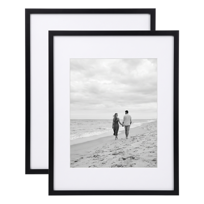 Streamline Matted Picture Frame — 11x14 with 8x10 Mat / Black / 2 Pack