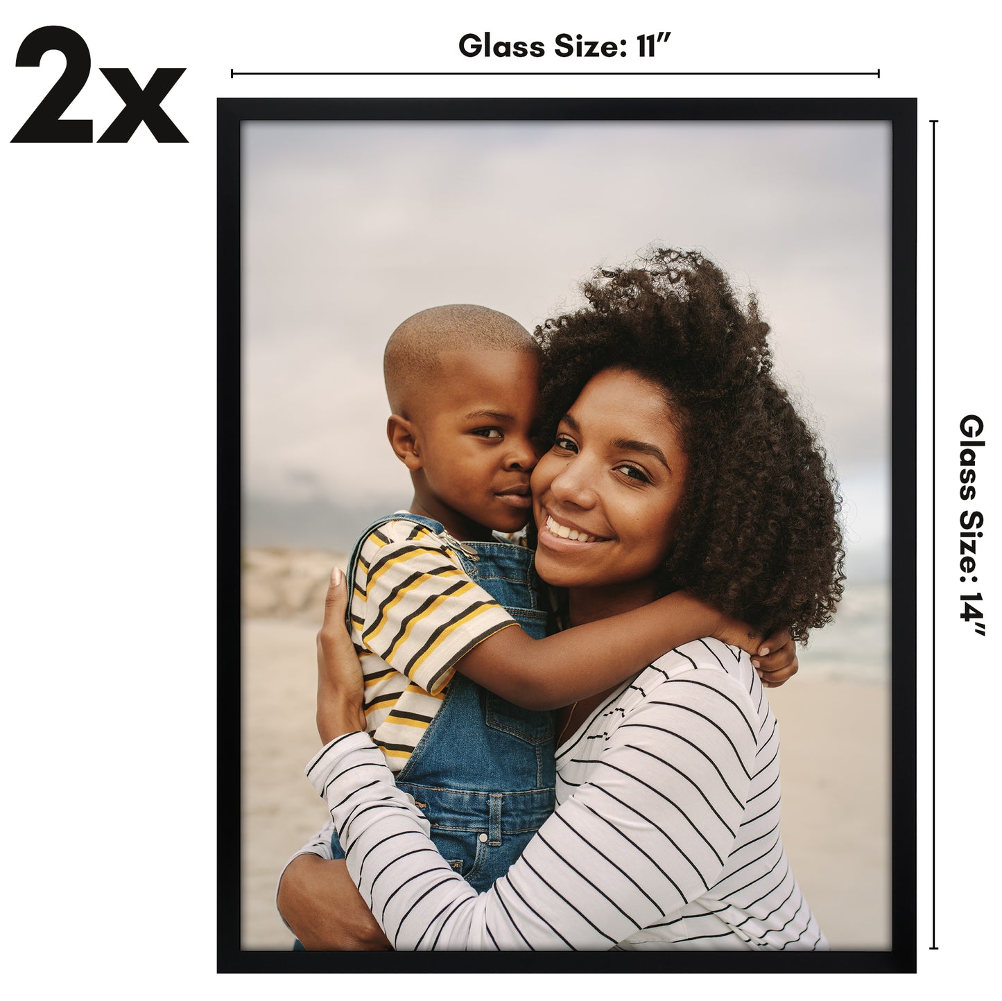 Thin Border Picture Frame | Set of 2 | Sleek Design | Contemporary | Slim Molding - Americanflat