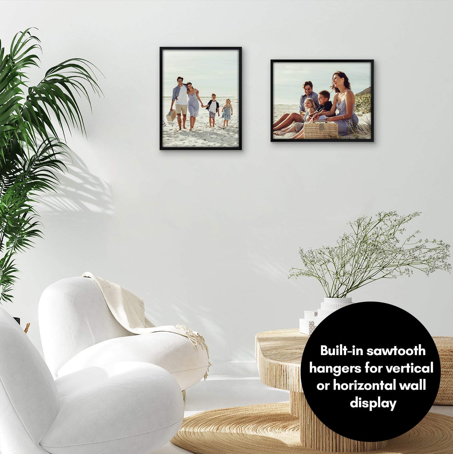 Thin Border Picture Frame | Set of 2 | Sleek Design | Contemporary | Slim Molding - Americanflat