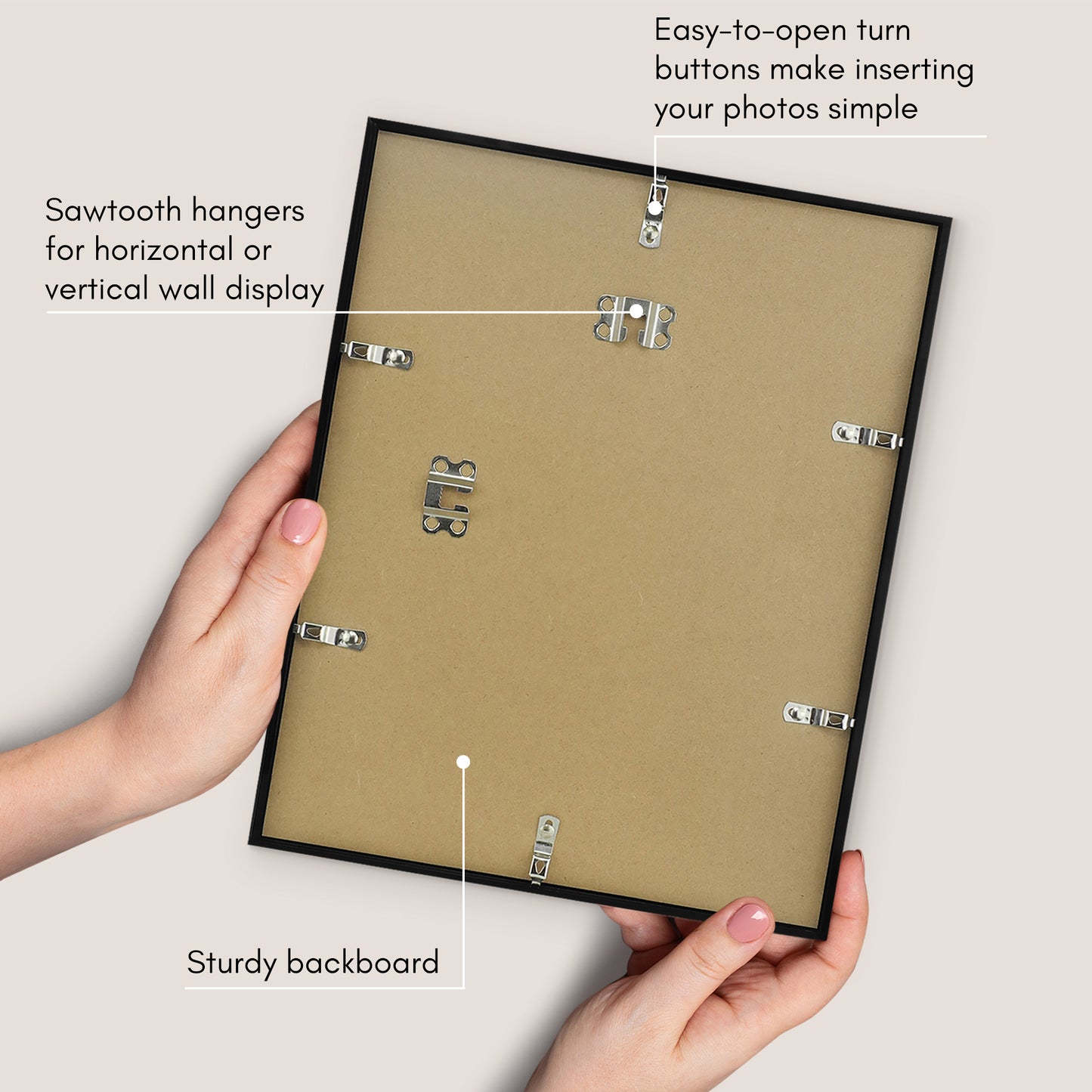 Thin Border Picture Frame | Set of 2 | Sleek Design | Contemporary | Slim Molding - Americanflat