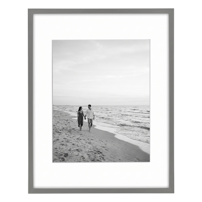 Streamline Matted Picture Frame — 11x14 with 8x10 Mat / Grey / 1 Pack
