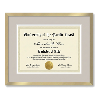 Legacy Matted Document Frame — 11.5x14 / Gold / 1 Pack