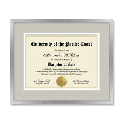 Legacy Matted Document Frame — 11.5x14 / Silver / 1 Pack