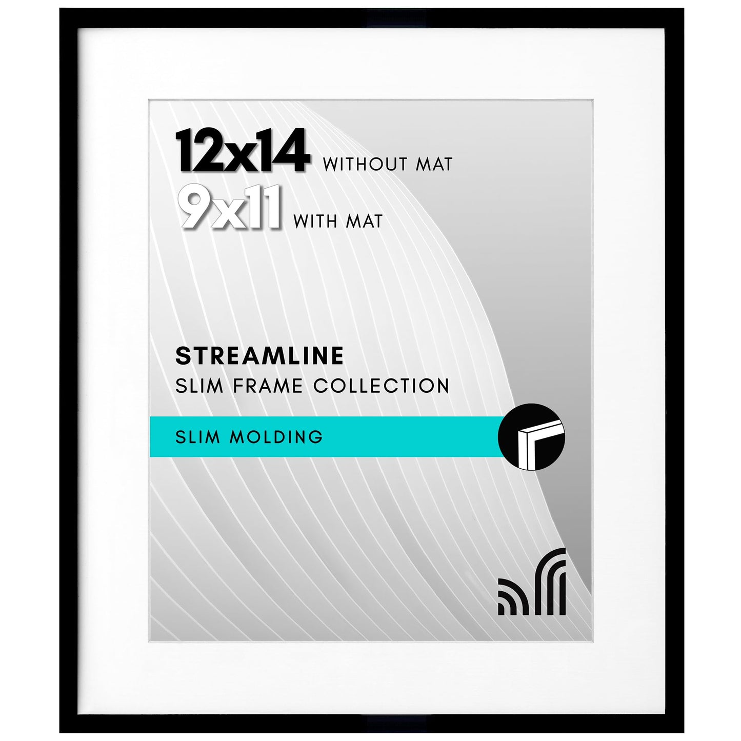 Picture Frame | Includes Mat | Slim Molding | Streamline Collection