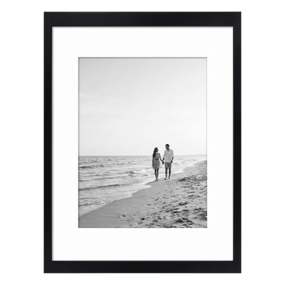 Streamline Matted Picture Frame — 12x16 with 8x12 Mat / Black / 1 Pack