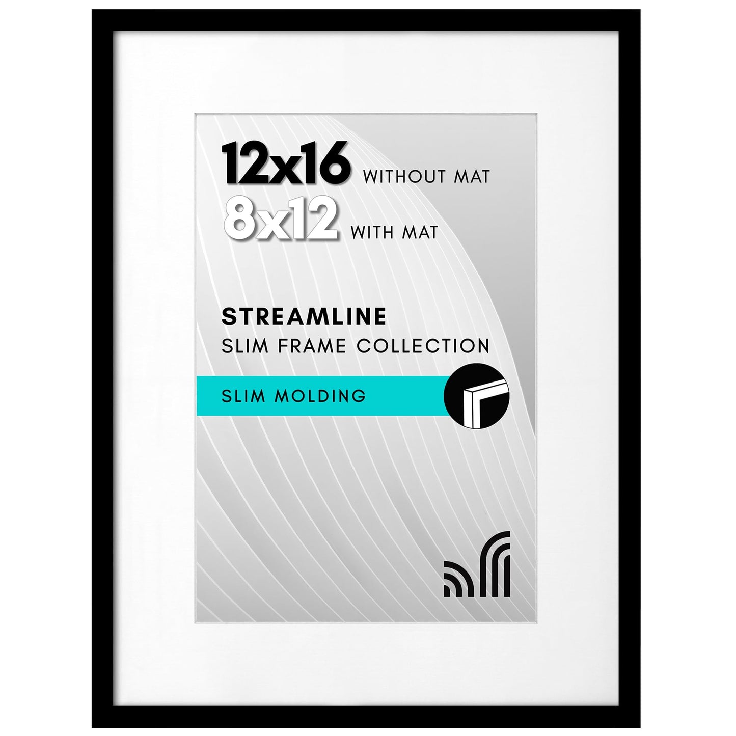 Picture Frame | Includes Mat | Slim Molding | Streamline Collection