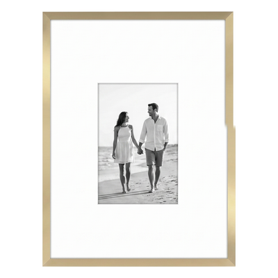 Streamline Matted Picture Frame — 12x16 with 4x6 Mat / Gold / 1 Pack