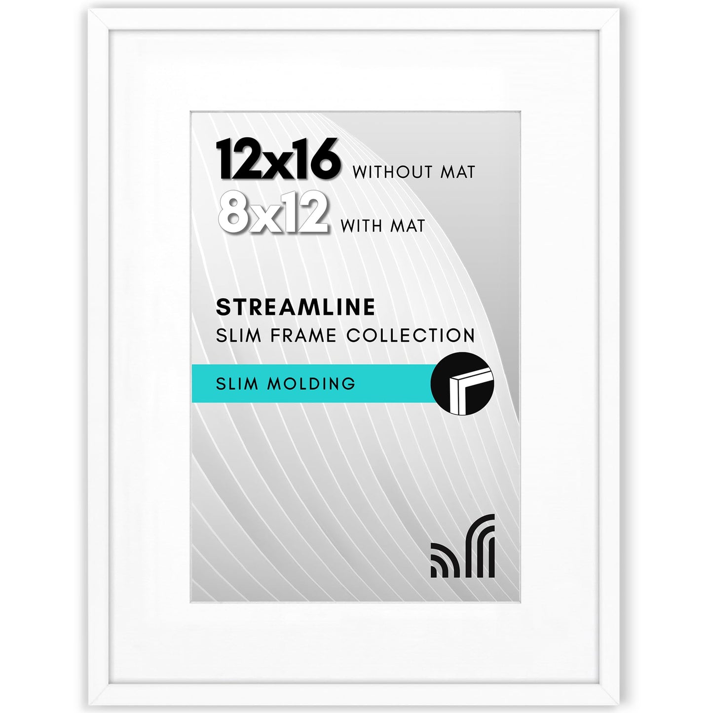 Picture Frame | Includes Mat | Slim Molding | Streamline Collection