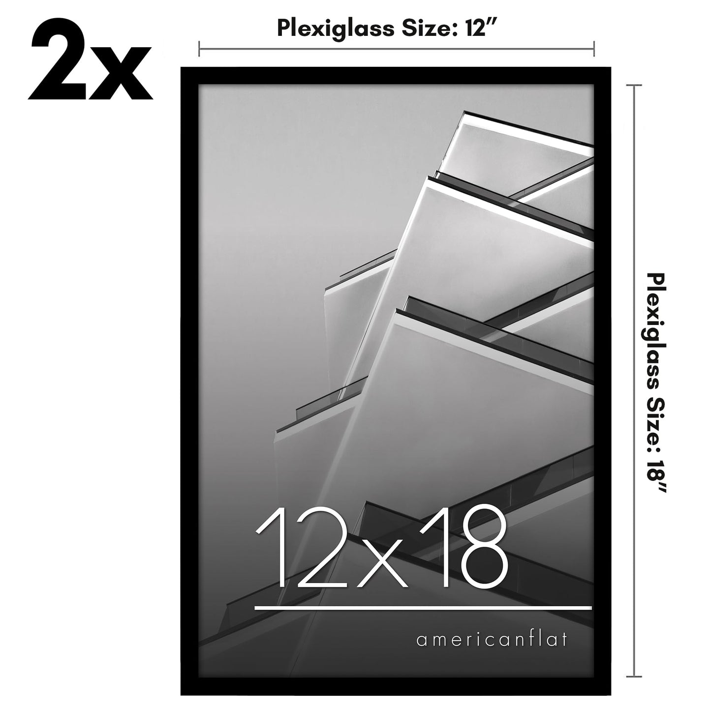 Thin Border Picture Frame | Set of 2 | Sleek Design | Contemporary | Slim Molding - Americanflat