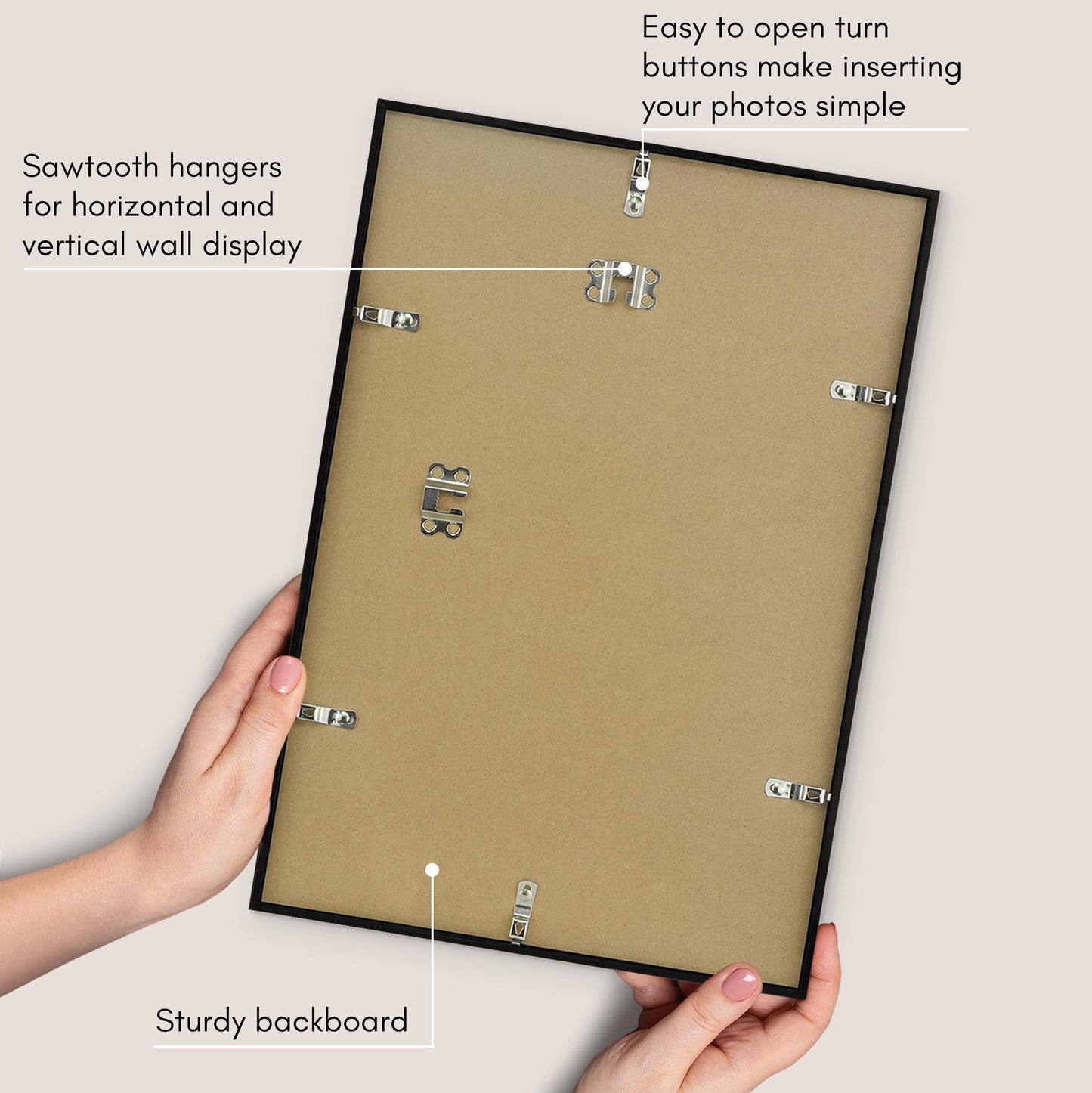 Thin Border Picture Frame | Set of 2 | Sleek Design | Contemporary | Slim Molding - Americanflat